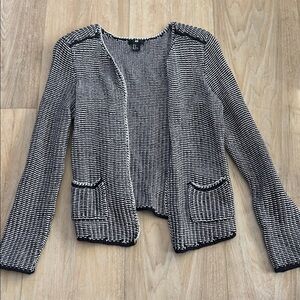 H&M Monochrome Open-Front Cardigan